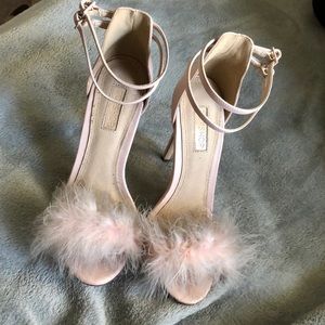 TopShop pink fluffy heels